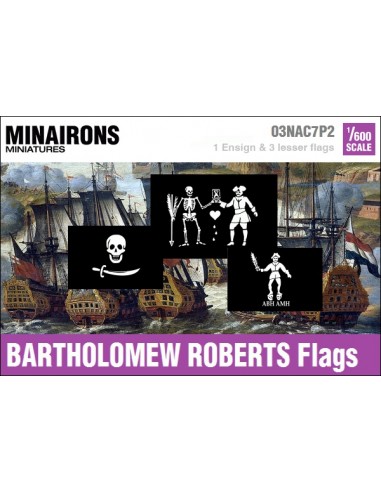 1/600 Bartholomew Roberts pirate flags