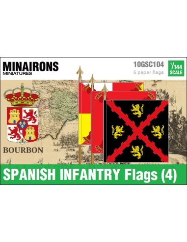 1/144 Philip V's Infantry flags (4)