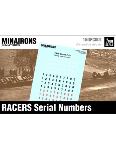 1/100 Racing Cars serial numbers