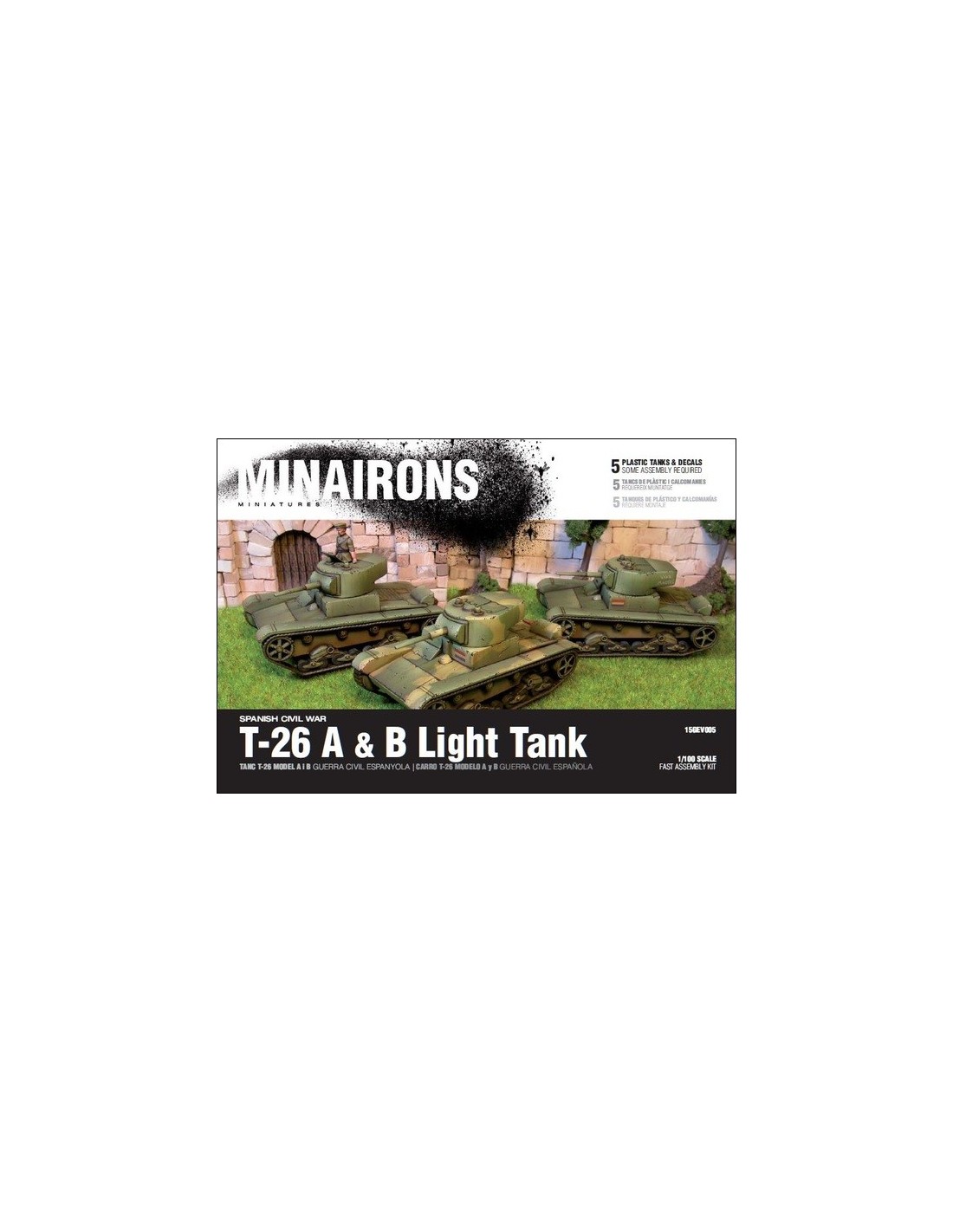 Minairons 1:100 T-26 tank markings WWII Interwar 15mm Spanish Civil War 